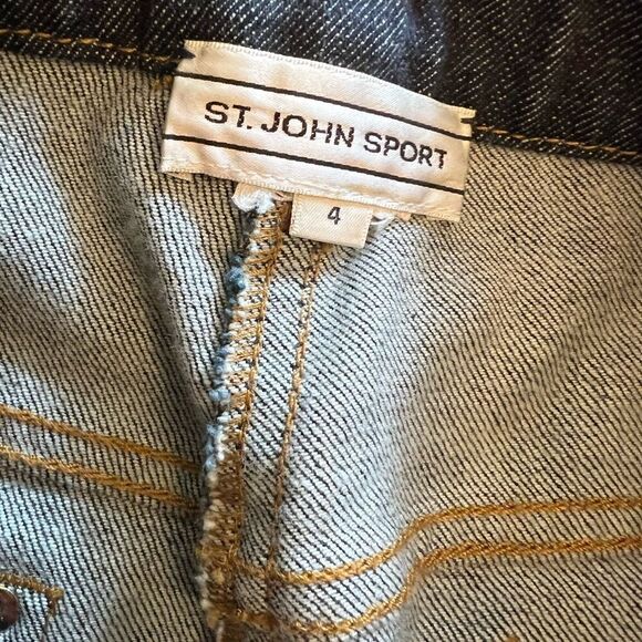 NWOT St. John Sport NWOT Women's Straight Leg Gold Embellished Jeans Size 4 - Picture 6 of 10